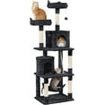 thumbnail image 1 of PRZL Cat Tree, 70.5in Climbing Tower for Indoor Cats, Multi-Level Kitten Condo with Scratching Post, Pet Activity Center w/Plush Perches & Hammock & Dangling Ball, Black, 1 of 18