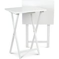 thumbnail image 1 of PRZL Conventional Solid and Sturdy Wood Construction Portable Folding TV Snack Tray Table Desk Serving Stand, White (2-Piece Set), 1 of 16