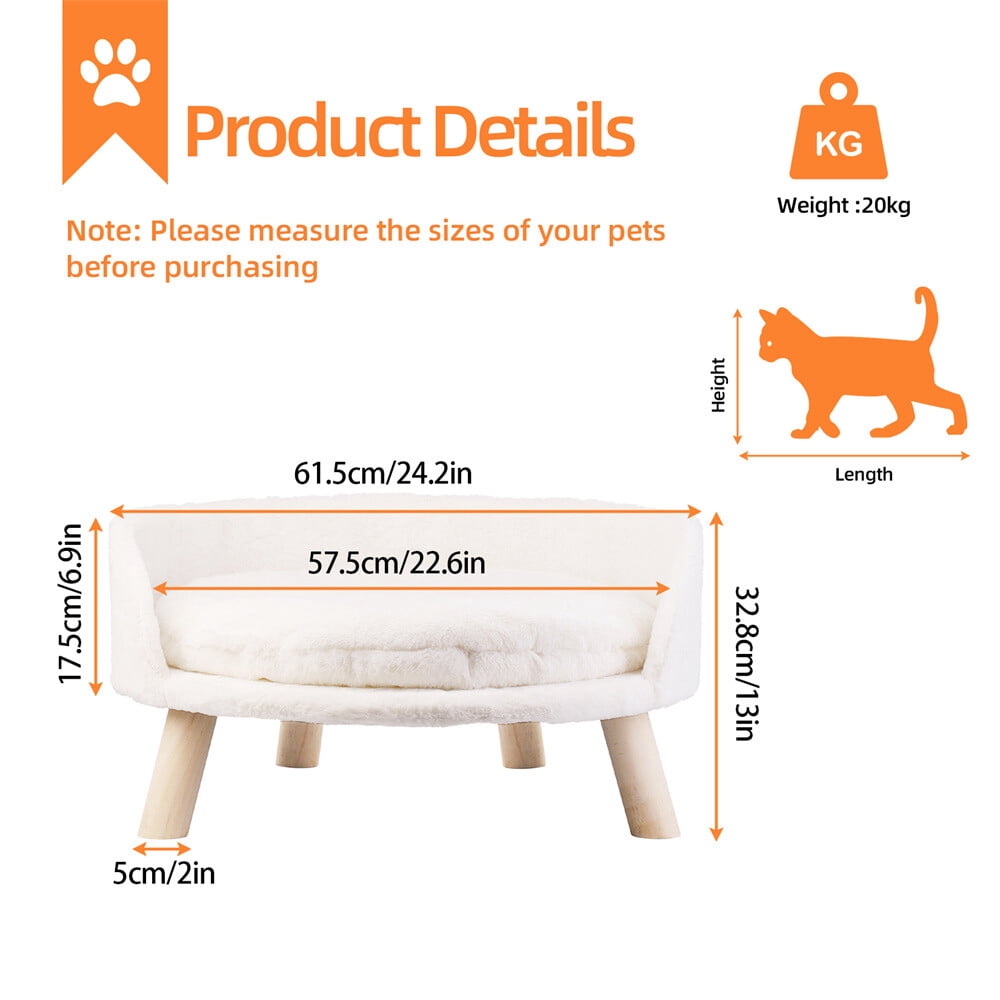 PRZL Elevated Pet Bed,Nordic Pet Stool Bed with Cozy Pad Waterproof,Pet ...