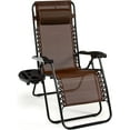 thumbnail image 1 of PRZL Folding Reclining Lounge Chair, Outdoor Zero Gravity Recliner W/Side Tray & Detachable Headrest Pillow, Heavy-Duty Steel Frame, Reclining Folding Chair for Poolside, Backyard (1, Coffee), 1 of 10