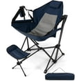 thumbnail image 1 of PRZL Hammock Camping Chair Outdoor Folding Swinging Chair with Retractable Footrest, Cozy Head Pillow, Carrying Bag Included, Portable Lightweight Rocking Chair for Camping Fishing Picnic（Navy）, 1 of 18