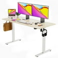 thumbnail image 1 of PRZL Height Adjustable 55" Electric Standing Desk - Upgraded Ultra Durable Home Office Large Rectangular Computer or Laptop Sit Stand Workstation - 55 x 24 Inch, 1 of 7