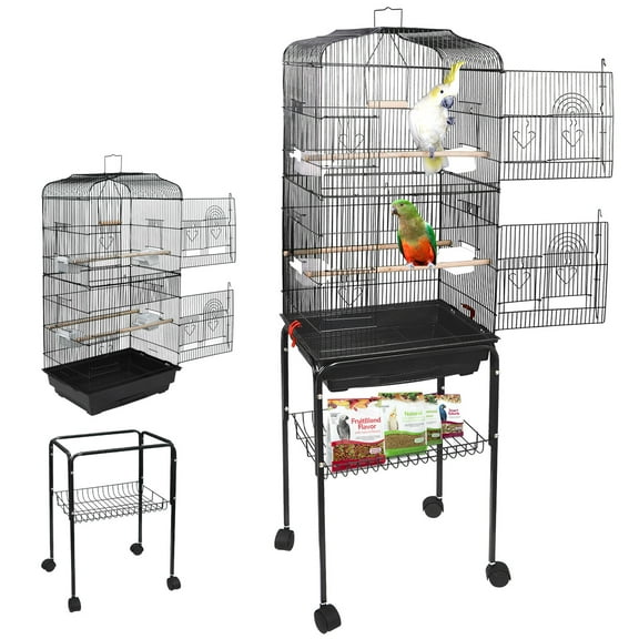 PRZL Mutil-Size Bird Cage Play Top Parrot Finch Flight Cage Macaw Cockatoo Pet Supply,59”