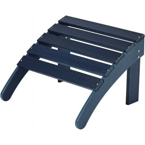 PRZL Outdoor Adirondack Ottoman, Weather-Resistant HDPE Footrest for Patio, Porch, Backyard, Garden, Lawn, or Deck, Blue