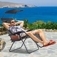 thumbnail image 1 of PRZL Recliner Lounger Chair, Zero Gravity Oversized Folding Patio Recliner w/Adjustable Headrest, Lumbar Support Pillow and Shade Canopy, Patio Lounger Bench Chair for Outdoor (Black), 1 of 8