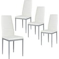 thumbnail image 1 of PRZL Set of 4 PU Leather Dining Side Chairs with Padded Seat Foot Cap Protection Stable Frame Heavy Duty High Back Design Dining Chairs for Kitchen Dining Room Home Furniture, White, 1 of 20