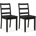 thumbnail image 1 of PRZL Wood Dining Chairs Set of 2 Black- Wooden Armless Kitchen Chairs with Solid Rubber Wood Legs, Non-Slip Foot Pads, Max Load 400 Lbs, Farmhouse Style High Ladder Back Wooden Dining Room Chairs, 1 of 17