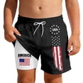 thumbnail image 1 of PRfgtbd American Flag Boys Swim Trunks With Compression Liner Patriotic Print Beach Shorts Swimwear Summer Lightweight Casual Bathing Suit 5-6 Years, 1 of 5