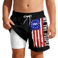 thumbnail image 1 of PRfgtbd Boy's Swim Trunks Patriotic Print Summer Beach Shorts With Double Layer American Flag Graphic Swim Shorts Quick Dry Bathing Suit 5-6 Years, 1 of 5