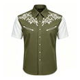 thumbnail image 1 of PRfgtbd Boys 4th of July Shirt Kids Western Cowboy Shirts Printed Short Sleeve Button Down Shirt Holiday Casual Tops For Children Wear 12-13 Years, 1 of 4