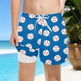 thumbnail image 1 of PRfgtbd Boys Swim Trunks Summer Beach Shorts With Mesh Liner Bathing Suit Quick Dry Swimsuit Board Shorts Beach Swimwear For Kids Baseball Shorts 11-12 Years, 1 of 3