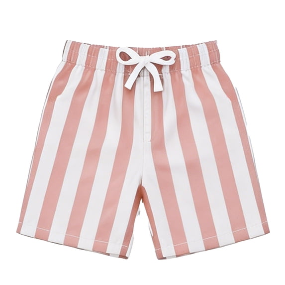 PRfgtbd Boys Swim Trunks With Compression Liner Striped Print Beach Shorts Swimsuit Bathing Suit Kids Elastic Waistband Swim Shorts 11-12 Years