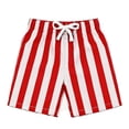 thumbnail image 1 of PRfgtbd Boys Swim Trunks With Compression Liner Striped Print Beach Shorts Swimsuit Bathing Suit Kids Elastic Waistband Swim Shorts 13-14 Years, 1 of 4