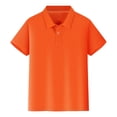 thumbnail image 1 of PRfgtbd Children's Polo Shirts Boys School Uniform Short Sleeve Polo Shirt Solid Color Button Collared Golf T-Shirts Soft Performance Tops 10-12 Years, 1 of 6