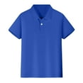 thumbnail image 1 of PRfgtbd Children's Polo Shirts Boys School Uniform Short Sleeve Polo Shirt Solid Color Button Collared Golf T-Shirts Soft Performance Tops 4-5 Years, 1 of 6