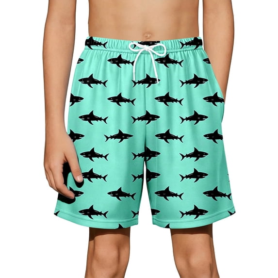 PRfgtbd Fashion Boy's Swim Trunks Summer Tropical Print Elastic Waist Beach Shorts Kids Bathing Suit Summer Swim Shorts With Pockets 7-8 Years