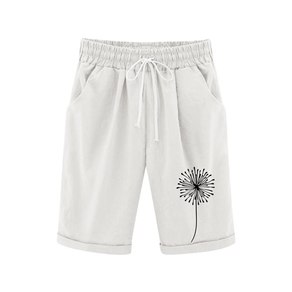 PRfgtbd Girls Bermuda Shorts Elastic Waist Knee-Length Long Shorts Summer Casual Shorts Beach Comfy Lightweight Bottoms With Pockets 9-10 Years