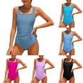 thumbnail image 1 of PRfgtbd Girls Swimsuit One Piece Bathing Suit Adjustable Straps Padded Swimwear Solid Color Full Coverage Swimsuits For And Kids Summer Beachwear 7-8 Years, 1 of 5