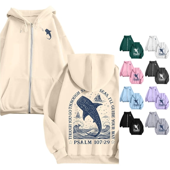 PRfgtbd Hoodies for Women Zip Up Hoodie Casual Sweatshirts with Front Pockets Soft Long Sleeve Jacket Streetwear Tops