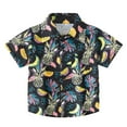 thumbnail image 1 of PRfgtbd Kids Hawaiian Shirts Toddler Boys Short Sleeve Shirts Summer Tropical Print Button Down Shirt Casual Tops Hawaii Beach Floral Shirts 18-24 Months, 1 of 7