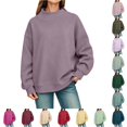 thumbnail image 1 of PRfgtbd Neck Sweatshirt Women Oversized Pullover Long Sleeve Turtleneck Tops Solid Color Casual Comfort Fit Sweatshirts, 1 of 4
