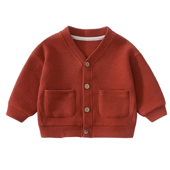 PRfgtbd Toddler Boys Cardigan Long Sleeve Knit Pullover Sweater Tops Kids Comfortable Button Down Cardigans Solid Color Casual Outerwear Stylish Party Wear