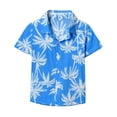 thumbnail image 1 of PRfgtbd Toddler Boys Hawaiian Shirt Kids Summer Short Sleeve Button Down Shirts Tropical Print Casual Gentleman Tops Beach Floral Shirts Spring Clothes Tshirt, 1 of 3