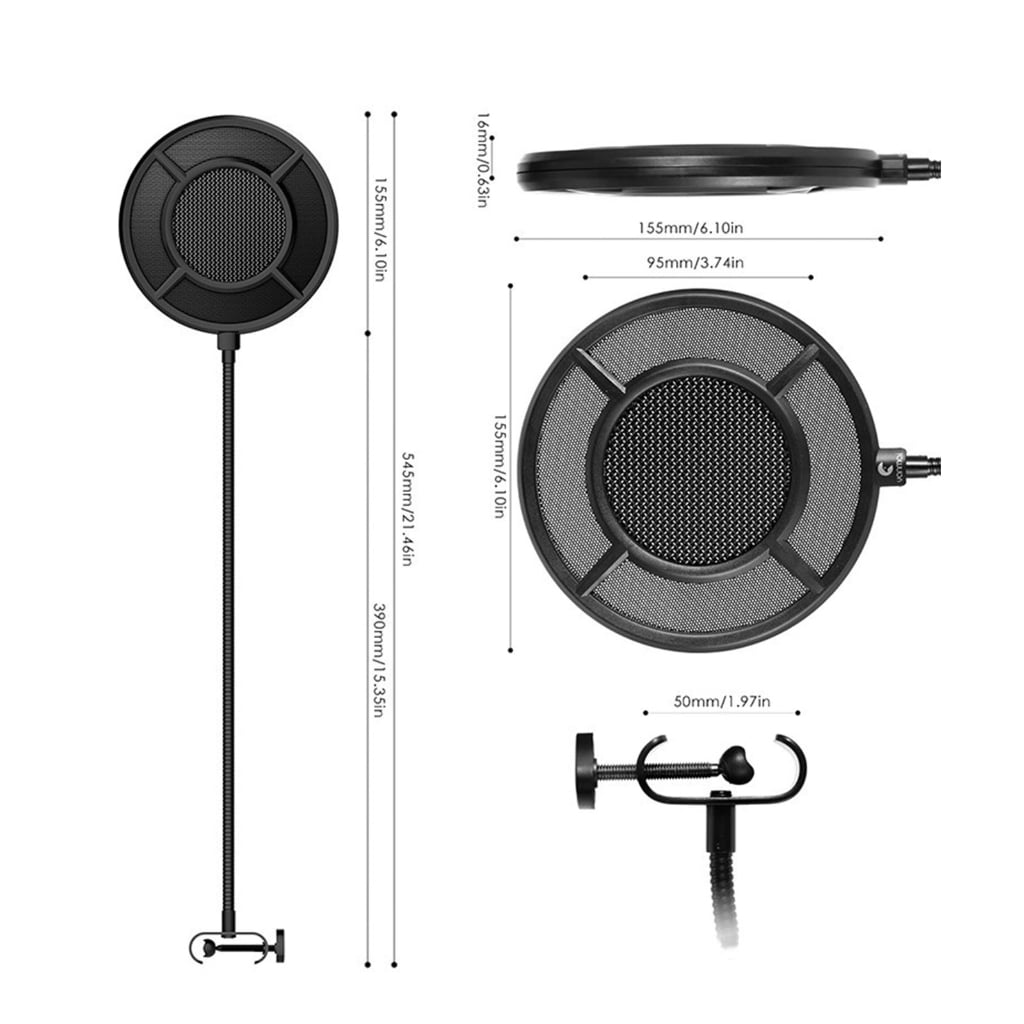 PS-1 Microphone Filter Layer Metal Grill Filter Shidle Anti-Spray Net for Studio Live Broadcast On-line Chat