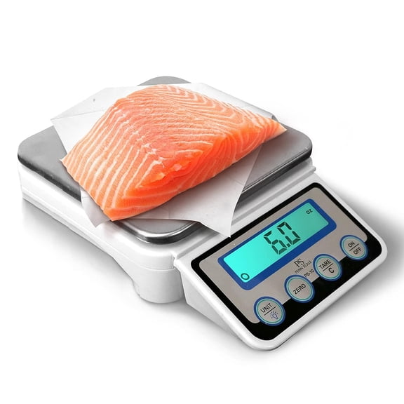 PS-10 Digital Kitchen Portion Scale - 11lb Electric Kitchen Scale with 0.002lb Readability - Removable Platter & LCD Display - Lb, Oz, G Unit Conversion (AC & Battery Powered)