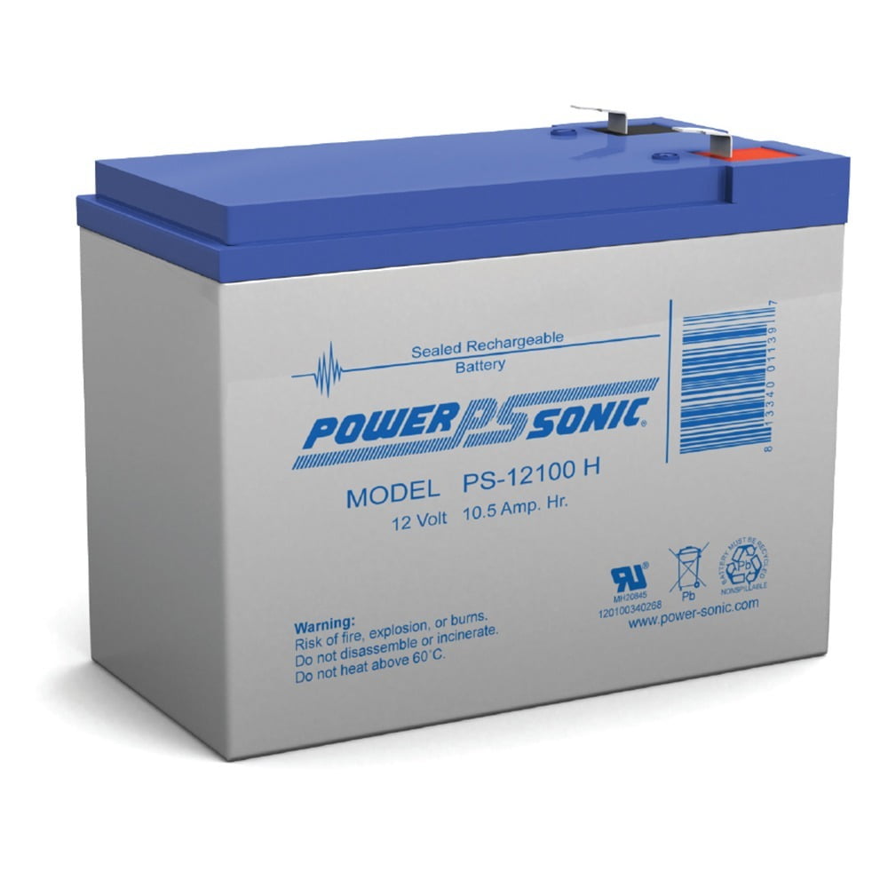 PS-12100H 12V 10.5Ah Sealed Lead Acid Battery. F2 Terminal