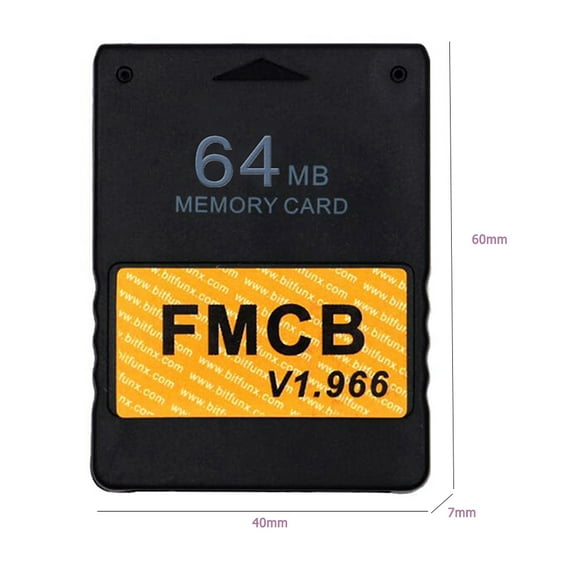PS 2 Memory Card, Memory Card High Speed for PS2 Console Games Accessories Free McBoot v1.966 Memory Card for PS2 FMCB Extended Card Saver (64MB)