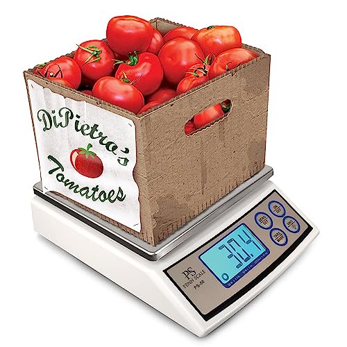 PS-50 Digital Kitchen Portion Scale - 50lb Digital Kitchen Scale with 0.1lb Readability, Removable Platter & LCD Display - KG, Lb, & Oz Unit Conversion (AC & Battery Powered)