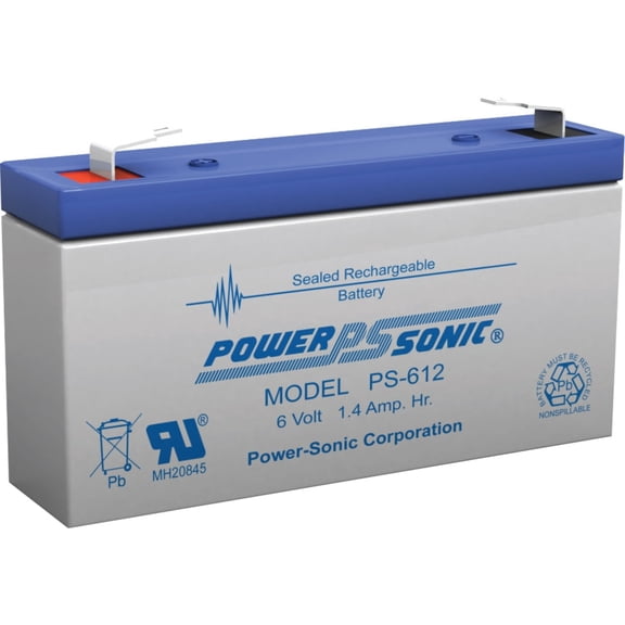 Power-Sonic PS-612 Sealed Lead Acid Battery 6V 1.4Ah