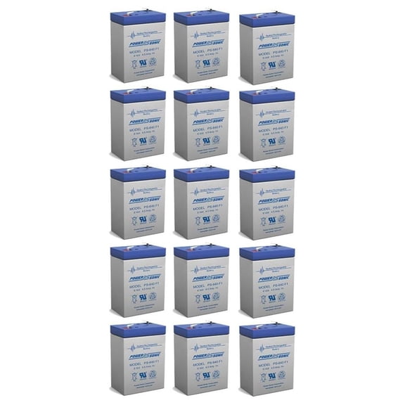 PS-640 SLA 6 Volt 4.5 Ah Capacity F1 Terminal - 15 Pack