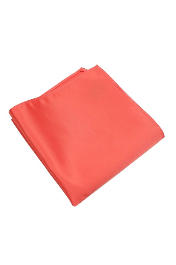 PS-ADF-44-Coral Solid Color Men's Pocket Square