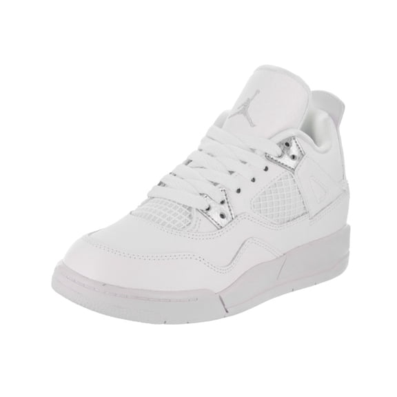 Nike 308499-100 : Kids Jordan 4 Retro BP White/Metallic Silver Basketball Shoe