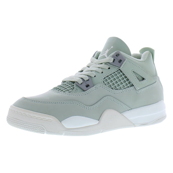 Nike Jordan 4 Retro PS Boys Shoes Size 2, Color: Seafoam/Sail/Metallic Silver