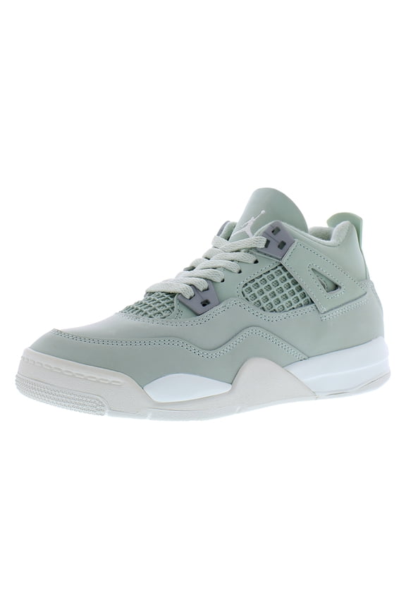 Jordan 4 Retro PS Boys Shoes Size 2, Color: Seafoam/Sail/Metallic Silver