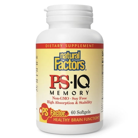 Natural Factors PS-IQ Memory 25mg, Supports Healthy Brain Function, 60 Softgels