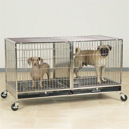 PS Modular Cage with Plastic Tray Stainless Steel S