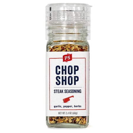 PS Seasoning Chop Shop Steak Seasoning Grinder- Dry Meat Rub with Steakhouse Flavors, Grill Seasoning & Spice Rubs for Steak, Pork, Chicken, Burgers