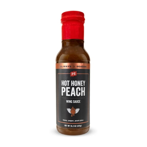 PS Seasoning - Hot Honey Peach Wing Sauce - Honey - Peach Juice - Pepper - 14.8 oz