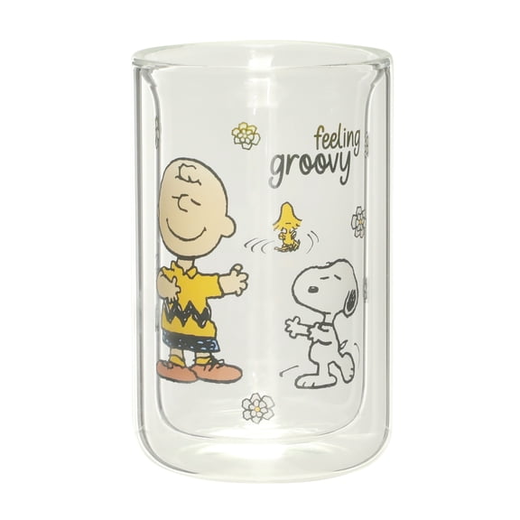 Peanuts Snoopy's Disco Party 12 Ounce Double Wall Glass Tumbler - Charlie Brown