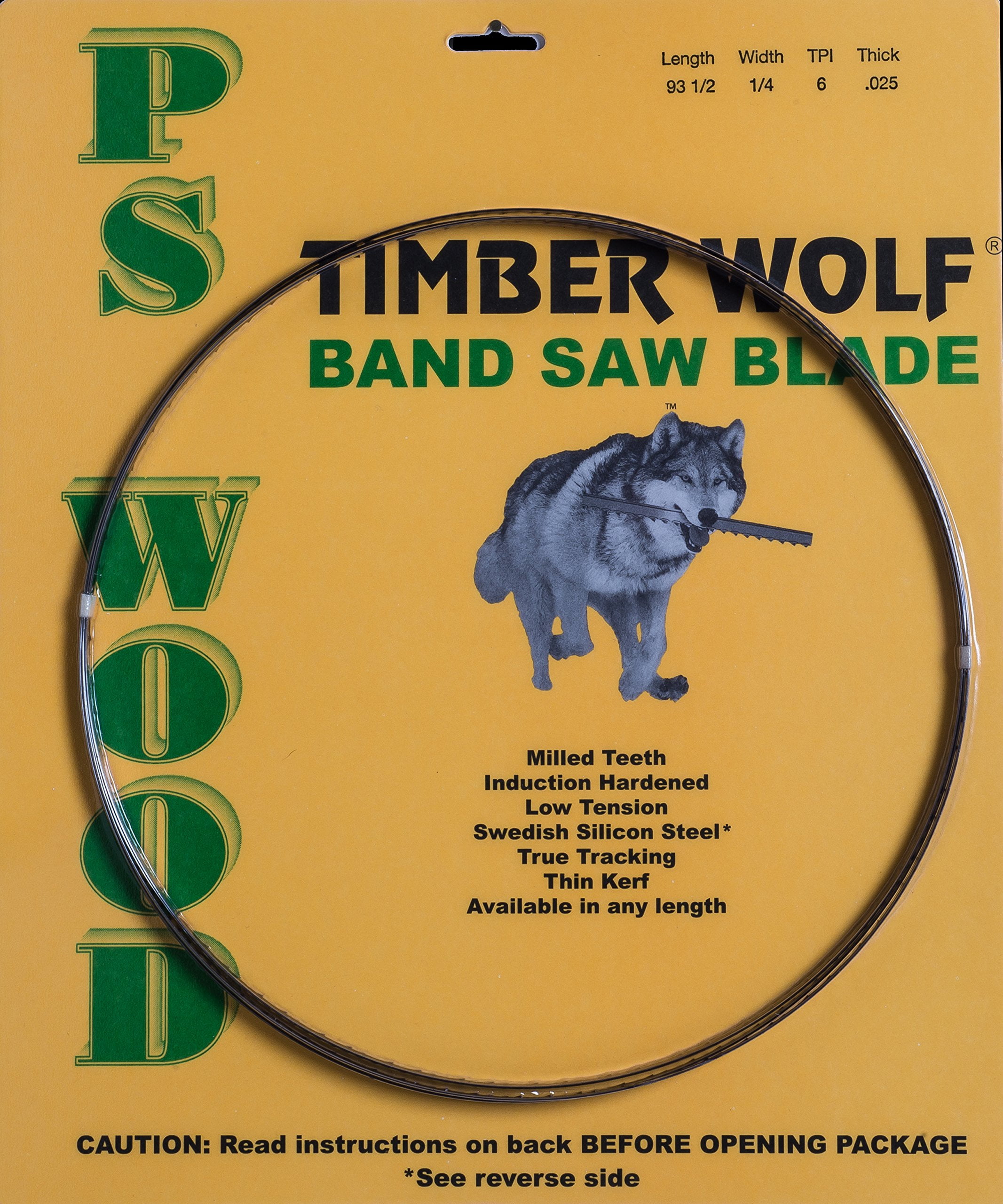 Timber Wolf 153" Band Saw Blade – 1/2" Wide, 3 TPI, High Speed Steel, For Wood & Plastic Cutting