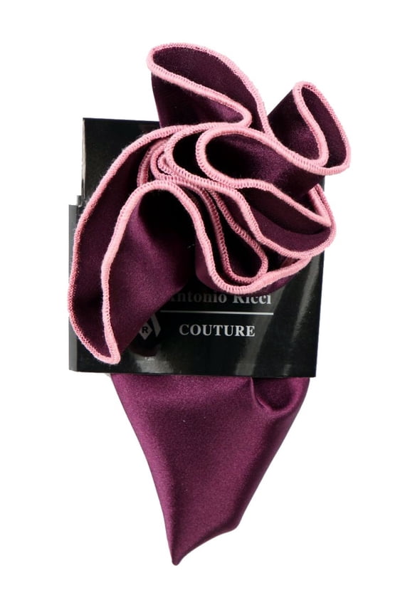PS-Z-RD-104 - Round Pocket Square Accessory - Purple Pink
