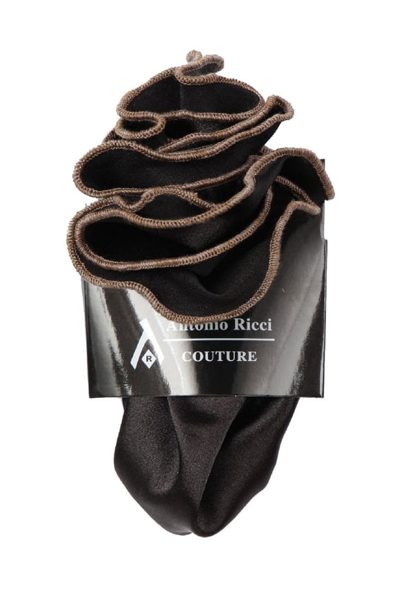 PS-Z-RD-32 - Round Pocket Square Accessory - Black Taupe