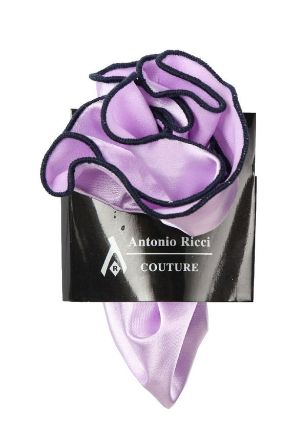 PS-Z-RD-47 - Round Pocket Square Accessory - Lavender Midnight Navy