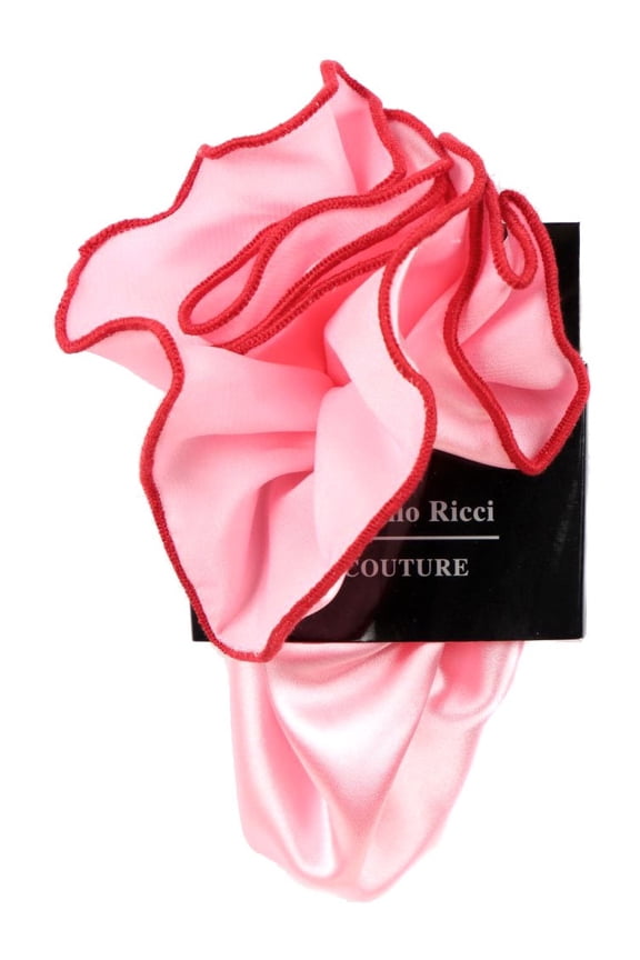 PS-Z-RD-66 - Round Pocket Square Accessory - Pink Red