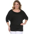 thumbnail image 1 of PS124-Black-1XL Plus Size Bat Sleeve Top-Tunic, 1 Extra Large, 1 of 1