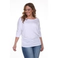 thumbnail image 1 of PS124-White-3XL Plus Size Bat Sleeve Top-Tunic, 3 Extra Large, 1 of 1